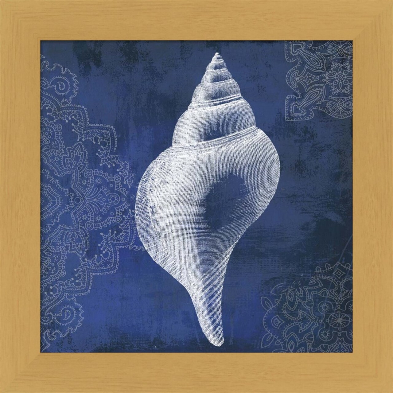 Navy Shell I by Posters International Studio 13" x 13" Framed Wall Art